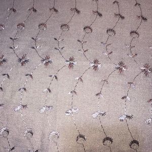 COPY - 2 yards of brown cotton embroidered fabric